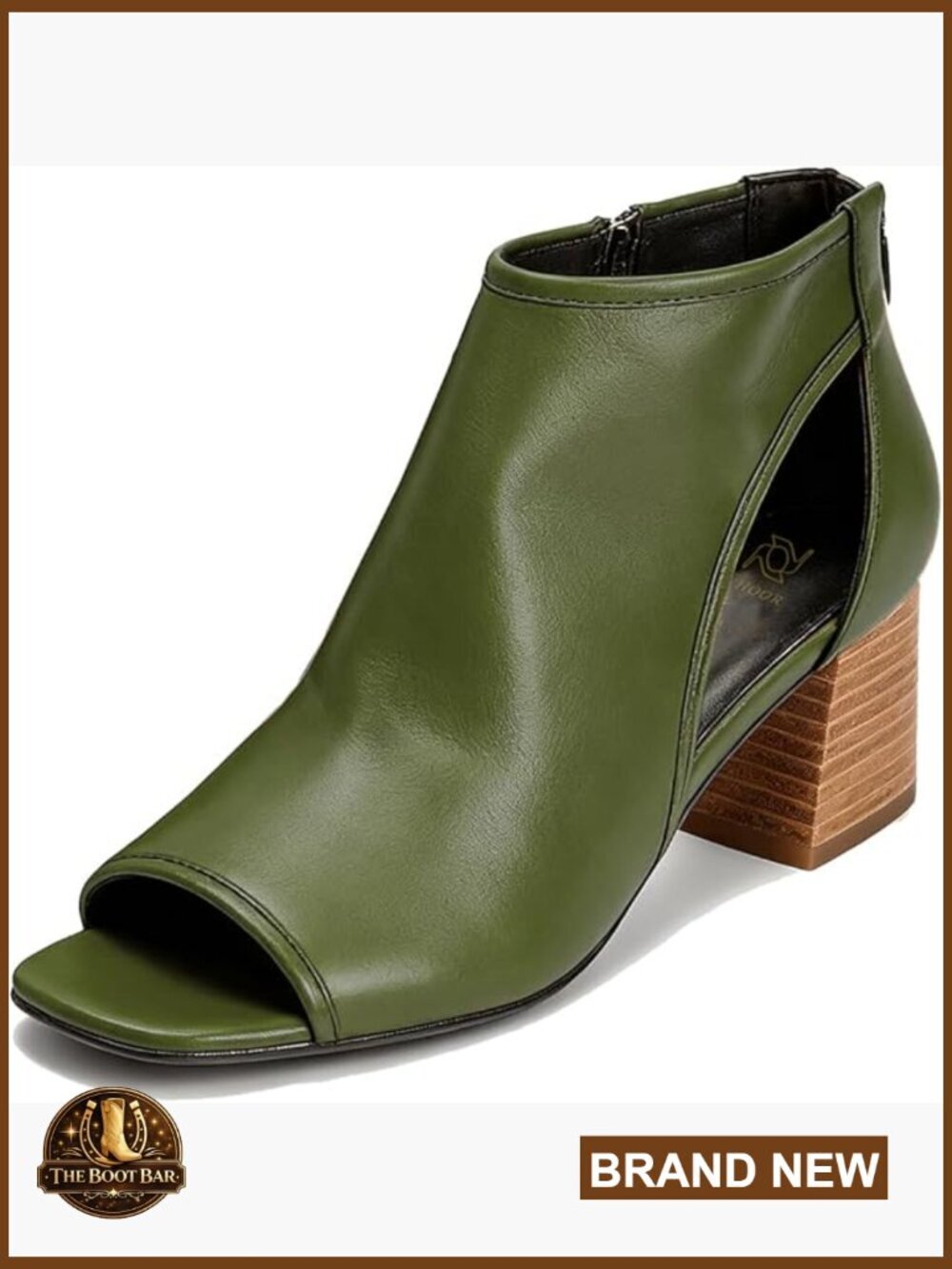 Chunky High Heel Open Toe Suede Ankle Booties Back Zipper 2" Block Heel